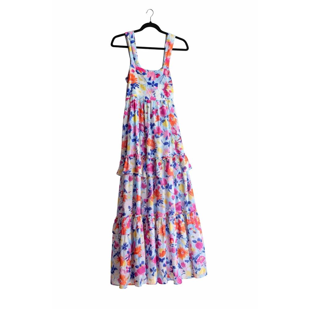 Banjanan Serafina XS Maxi Floral Ruffle Dress Fiesta Sky - Picture 4 of 11